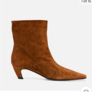 NEW Cognac brown kitten heel ankle boot